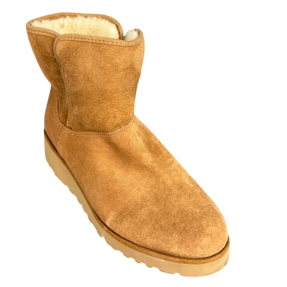 UGG Classic Unlined Mini Chestnut Suede Sheepskin Ankle Boots Tan 10